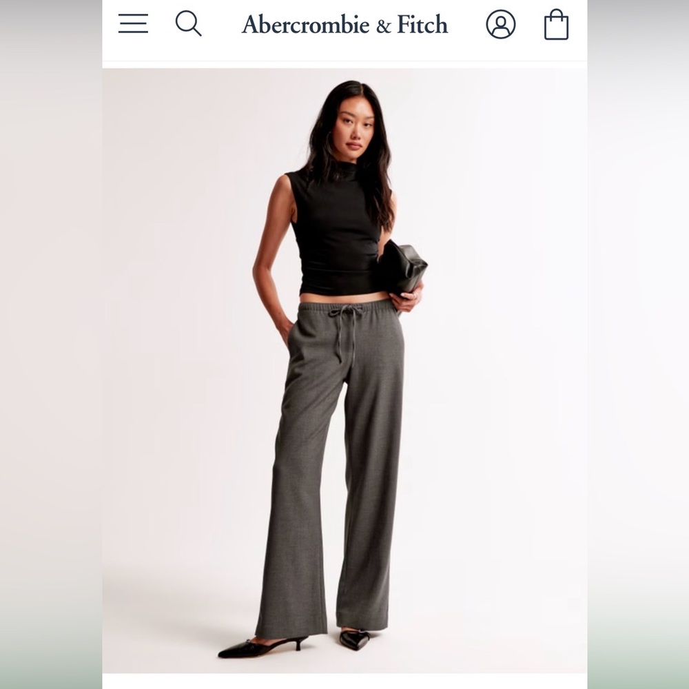 Abercrombie & Fitch Gray Women's Menswear Pull-On Pants